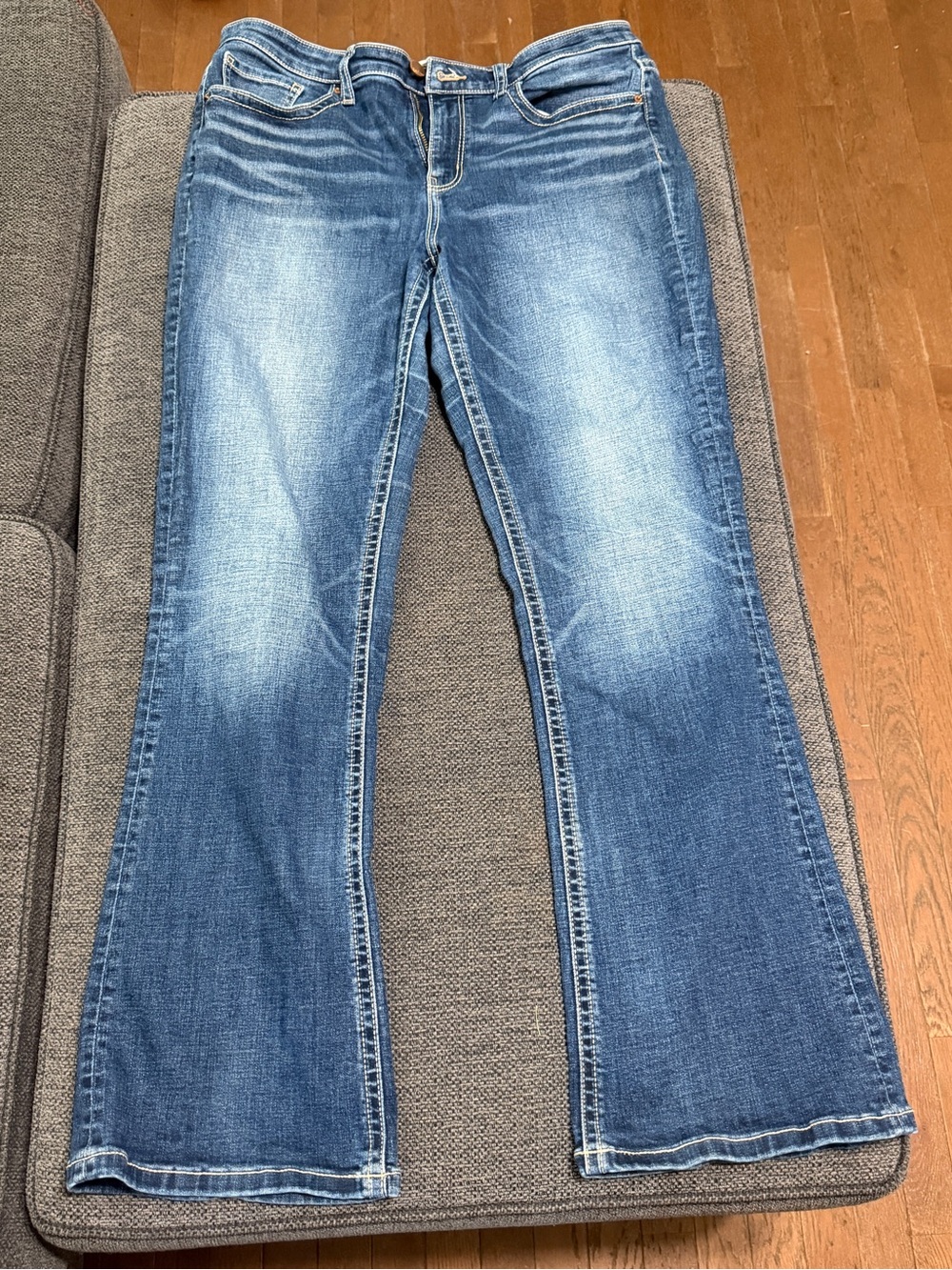 BKE Stella Mid Rise Slim Fit Bootcut Jeans with Faded Wash